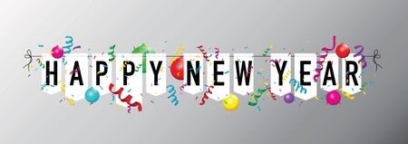 Happy new year buntingのイラスト素材