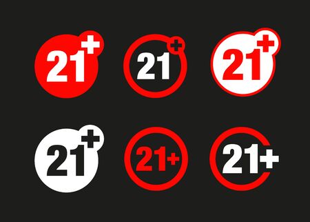 a twenty-one years over icon setのイラスト素材