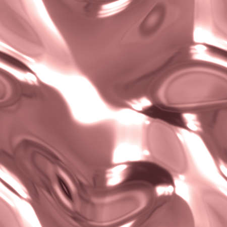 Flowing Smooth Liquid Metal Blue Seamless Tile Textured Pattern in Pink Rose Goldの写真素材