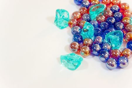 Colorful sea of glass balls with blue glaciersの写真素材