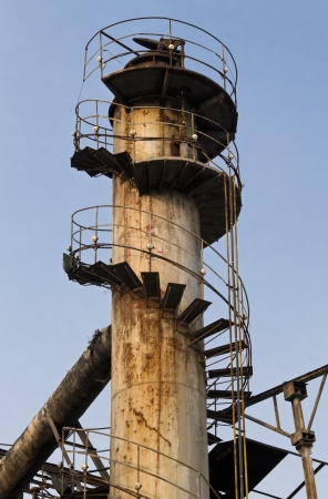 Old Chimney against a Blue Skyの写真素材