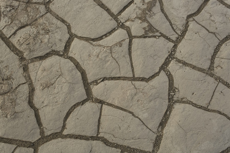 Texture of Cracked Mud from a dry lakebedの写真素材