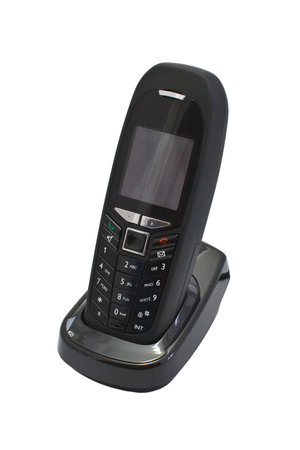 A modern cordless telephone isolated on a white background の写真素材
