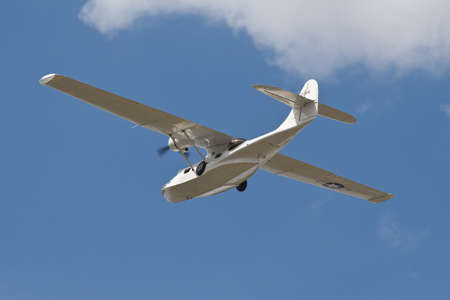 Farnborough, England, UK - July 24, 2010: A Catalina flying boat on display at Farnborough 2010 Airshow.のeditorial素材