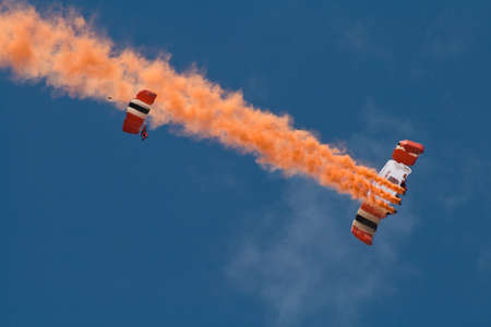 Farnborough, England, UK - July 24, 2010: Parachutist from the British Armyのeditorial素材