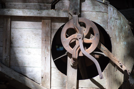 a wooden wheel barrow