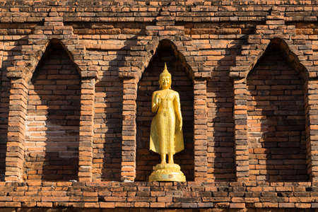 Thai art design of temple's wallの写真素材
