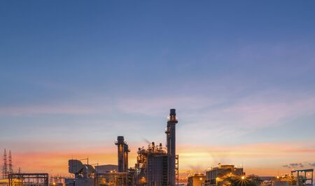 Power plant zone generating electricity at sunset- imagesの写真素材