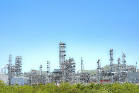 Panorama view at the refinery located in a large industrial area.の写真素材