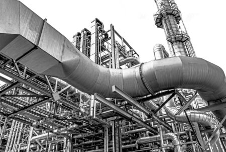 Oil and gas industry,refinery factory,petrochemical plant area at white background.の写真素材