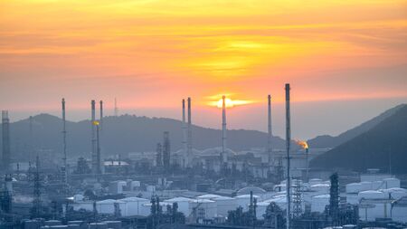 Industrial oil and gas refinery plant zone. -imageの写真素材