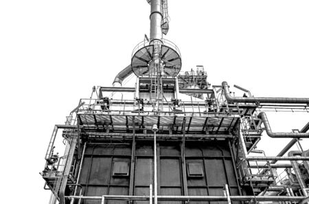 Oil and gas industry,refinery factory,petrochemical plant area at white background.の写真素材