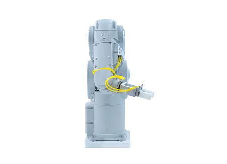 White robotic arm isolated on white backgroundの写真素材