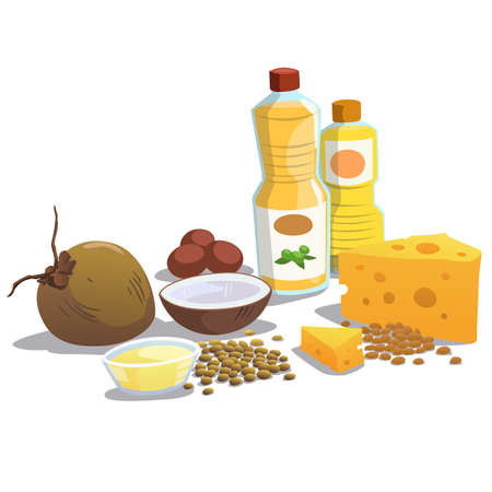 5 main foods that should be eaten dailyのイラスト素材