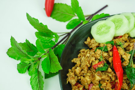 Pad Krapao Gai is a Thai food.の写真素材