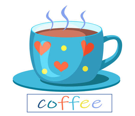 Vector illustration of a glass and having a hot drink.のイラスト素材