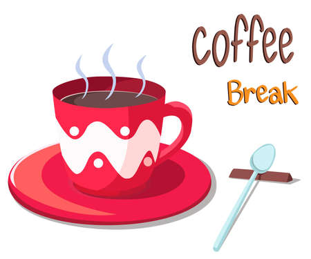 Vector illustration of a glass and having a hot drink.のイラスト素材