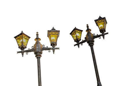 a lamppost on a white backgroundの写真素材