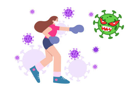 Serious disease caused by the coronavirus covid 19.のイラスト素材