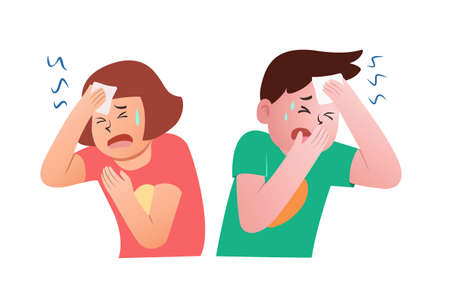 Serious disease caused by the coronavirus covid 19.のイラスト素材