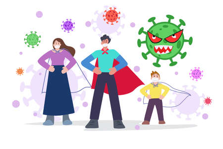 Serious disease caused by the coronavirus covid 19.のイラスト素材