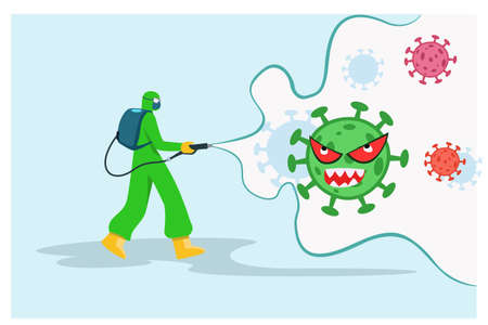 Serious disease caused by the coronavirus covid 19.のイラスト素材