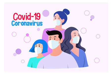 Serious disease caused by the coronavirus covid 19.のイラスト素材