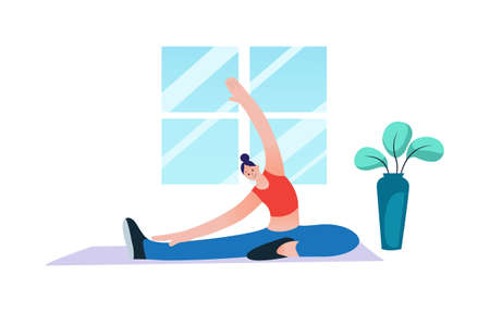 Practicing yoga daily helps the body maintain good flexibility.のイラスト素材