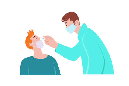 Rapid screening for covid 19 virus among high-risk people.のイラスト素材