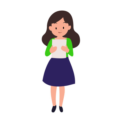Illustration of a cartoon businessman, office girlのイラスト素材
