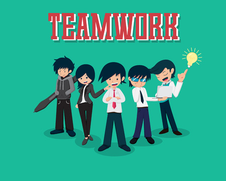 Salary Man 01 Teamwork, good team good businessのイラスト素材