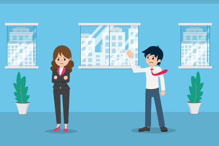 Salary Man 01 are Greeting Colleagues in the Office But not the Answer.のイラスト素材