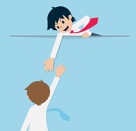 Salary Man 01 Give a Hand to Help ColleaguesGood work should help each other.のイラスト素材
