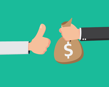 Flat Hand Give The Money And Like Flat Handのイラスト素材