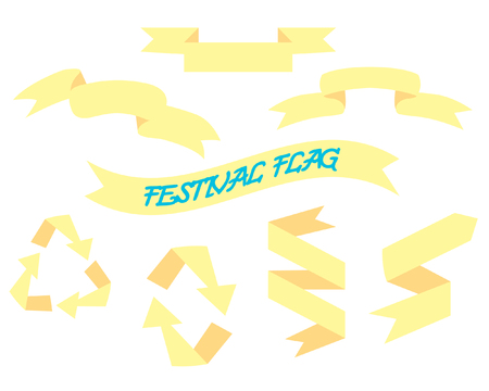 Yellow Ribbon flagのイラスト素材