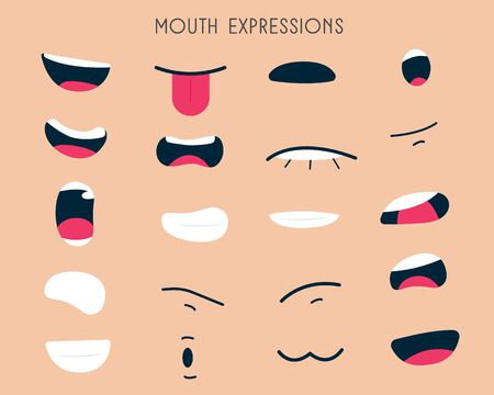 Mouth Expressions Set is Help Express feelings.のイラスト素材