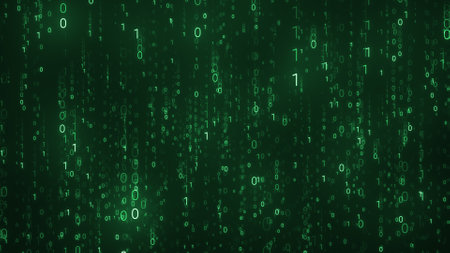 Lots of Matrix Binary Code Random Number Falling Background. Analytics Source Code Program Technology Screenの写真素材