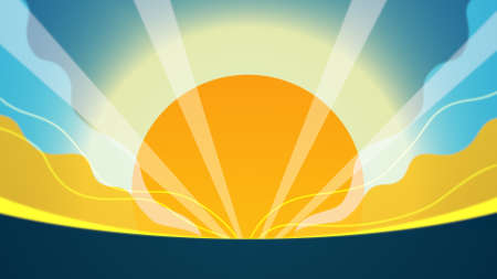 Seamless Loop Abstract Clean Sunset Product Showcase Background. Cartoon backgrounds to offer a distinctive look according to your preferences.の写真素材