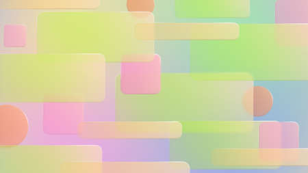 Glass Simple Shape Pantone Colorful Background. abstract minimal geometric glass motion backgroundの写真素材