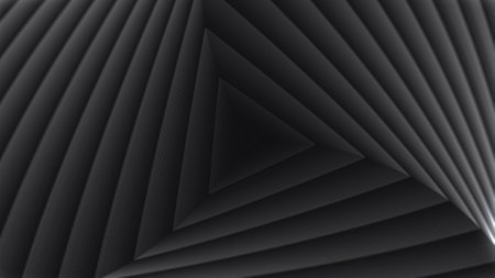 Abstract Triangle Infinity Zoom Black And White Background. triangle wave motion Endless zoom Loop Animation background.の写真素材