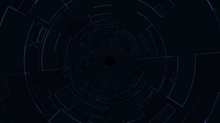Digital Tunnel Technology VJ Loop Infinity Zoom Neon Light Background. render neon abstract futuristic hi-tech motion background.の写真素材