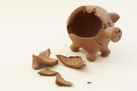 piggy bank brokenの写真素材