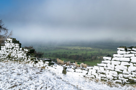 Snow over Ilkley moor. Yorkshire. England