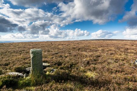 An ancient boundary marker. Ilkley moor. Yorkshireの写真素材