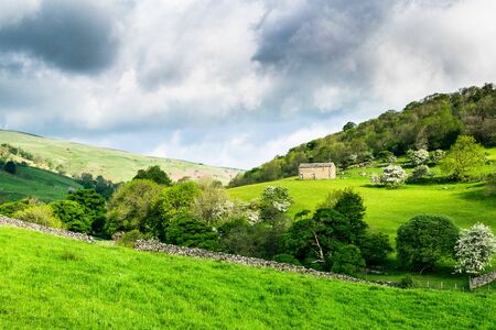 A farmhouse. Hubberholme. Yorkshire Dales National Parkの写真素材