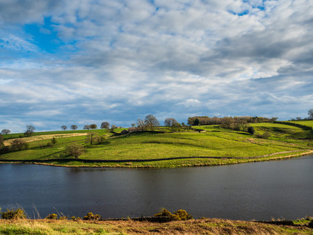 John O'Gaunt reservoir in Nidderdale in Yorkshire. A beautiful Spring afternoon and the views are...