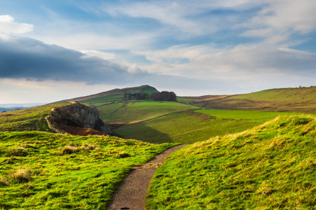 A two thousand year old UNESCO World Heritage Site with superb views and excellent walking alongside this amazing Roman Wallの写真素材