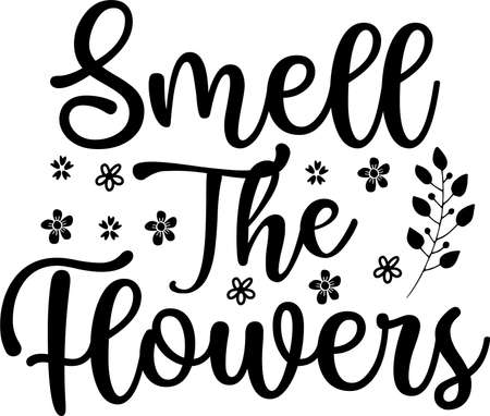 Smell The Flowers, Spring Vectorのイラスト素材