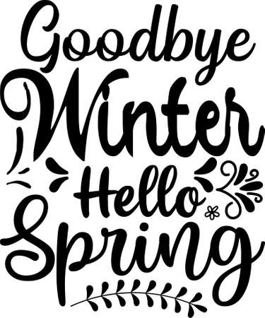 Goodbye Winter Hello Spring Vectorのイラスト素材