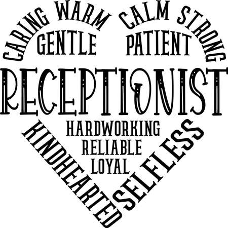Receptionist - Caring, Warm, Calm, Strongのイラスト素材